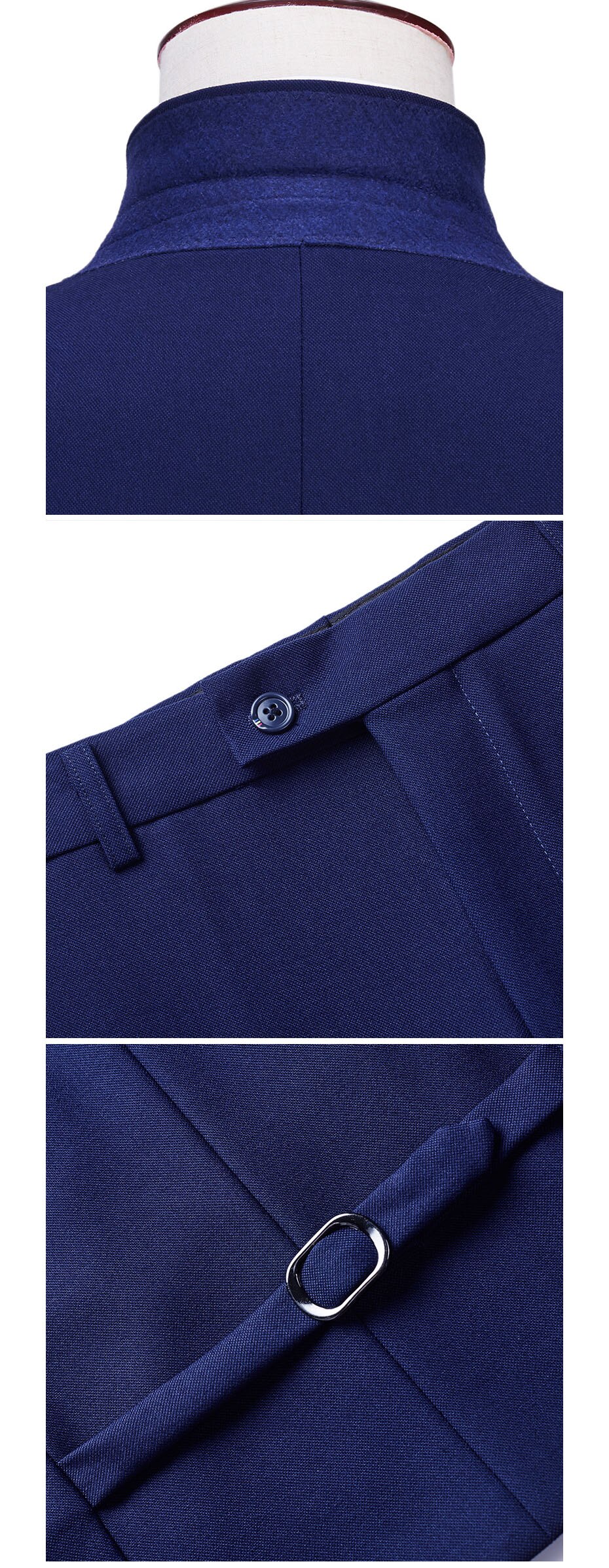 Su misura-made Formale di Affari Blu Su Misura Vestito Degli Uomini 2018 di Modo di Cerimonia Nuziale Del Partito Su misura Da Uomo Vestito 3 pezzi Giacca pantaloni Gilet